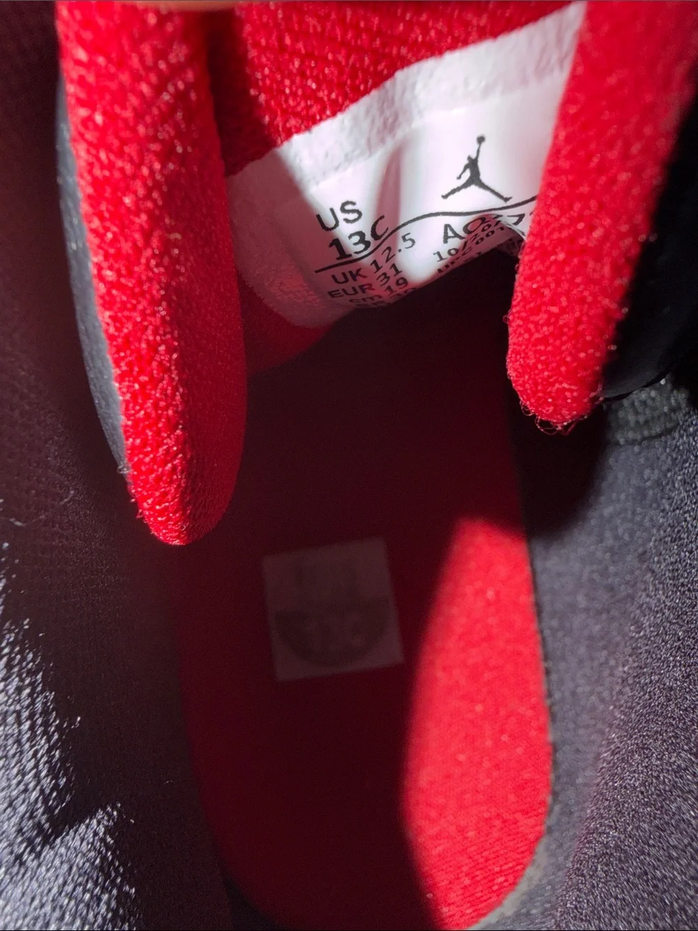 Jordan Kids Black Sneakers with Red Jumpman Accent 13 C